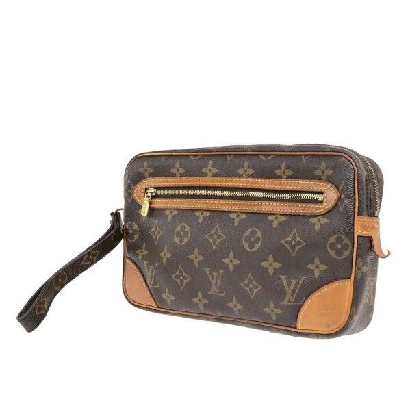 LOUIS VUITTON Marly Dragonne GM Clutch Hand Bag Monogram Brown M51825 61ED902 - Picture 2 of 16